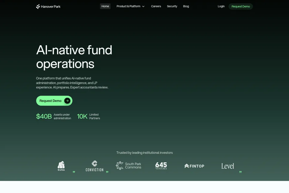 Aperçu de la landing page