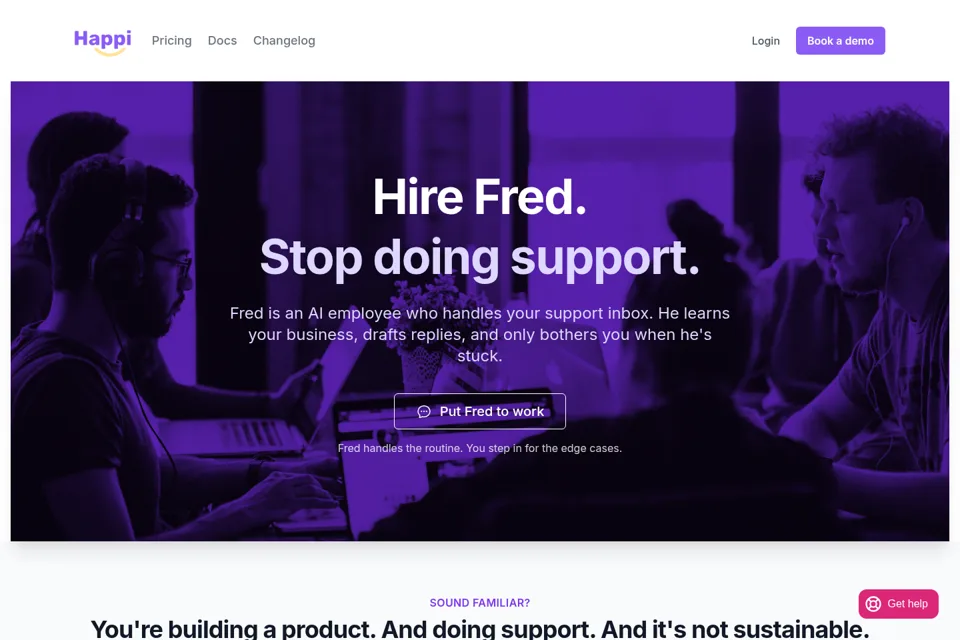 Aperçu de la landing page