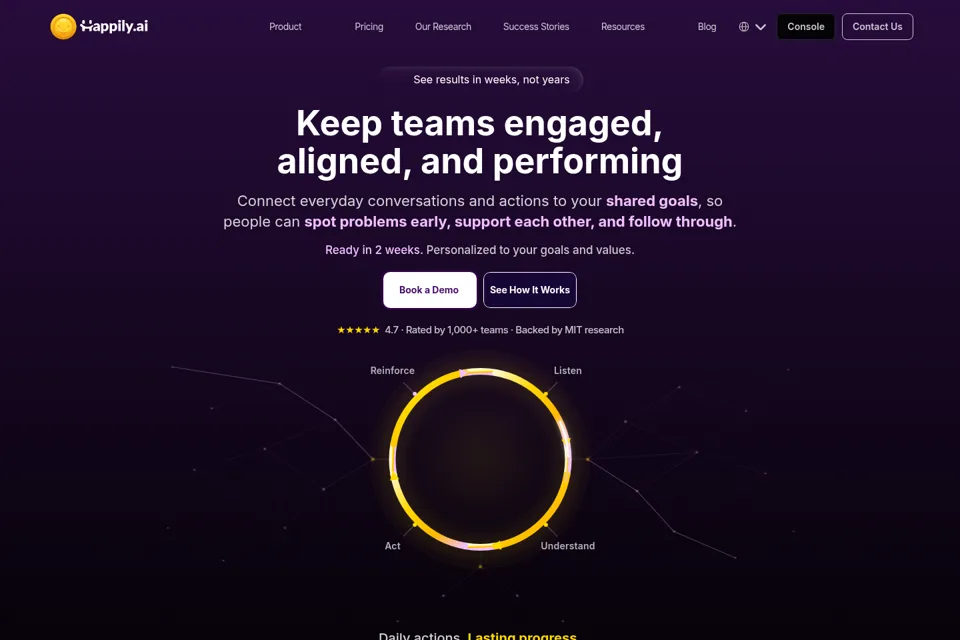 Aperçu de la landing page