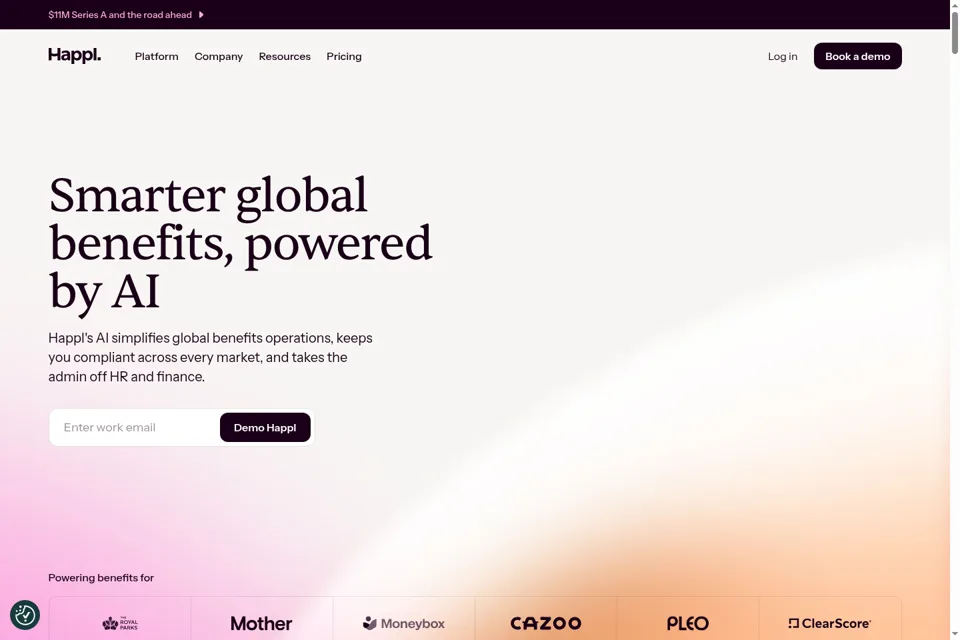 Aperçu de la landing page