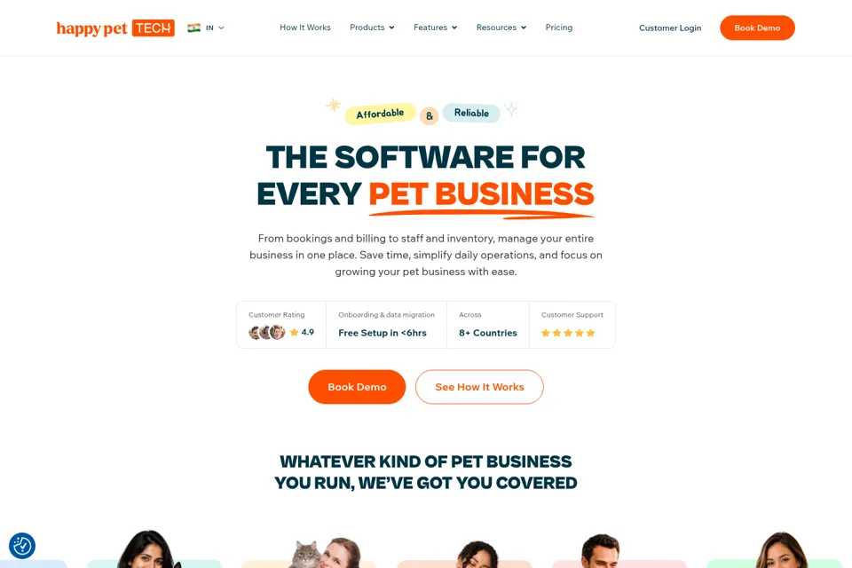 Aperçu de la landing page