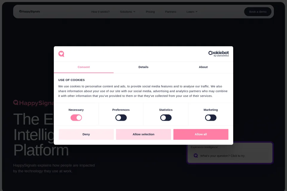 Aperçu de la landing page