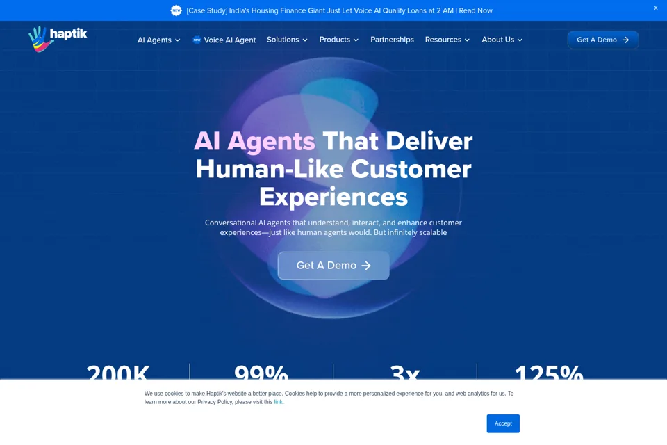 Aperçu de la landing page