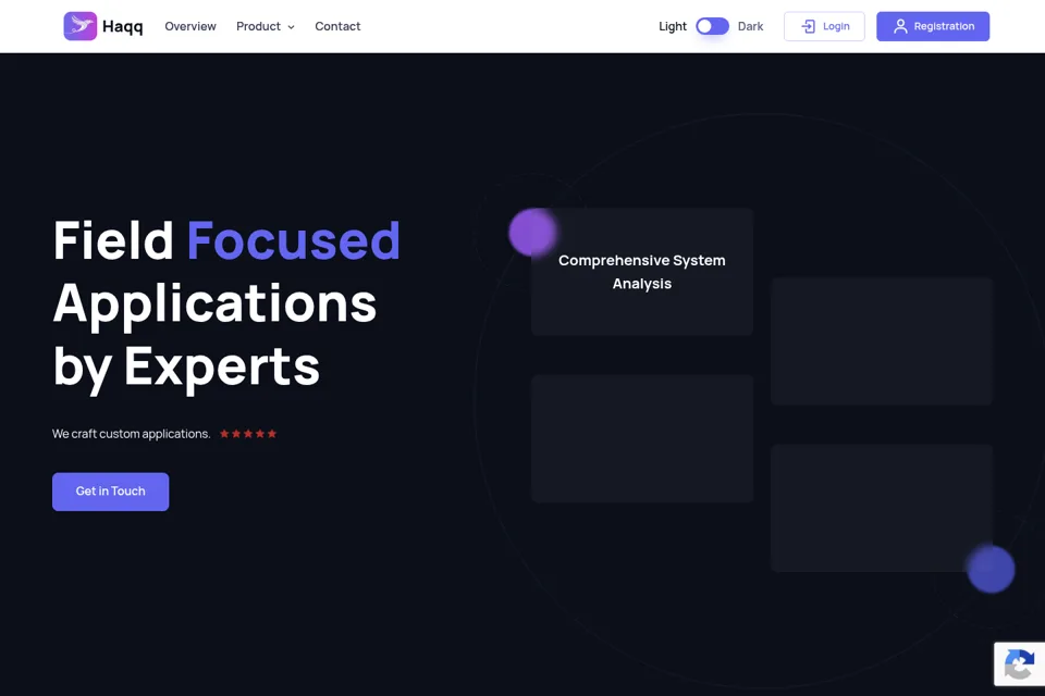 Aperçu de la landing page