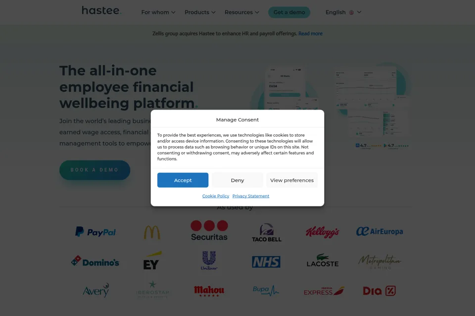 Aperçu de la landing page