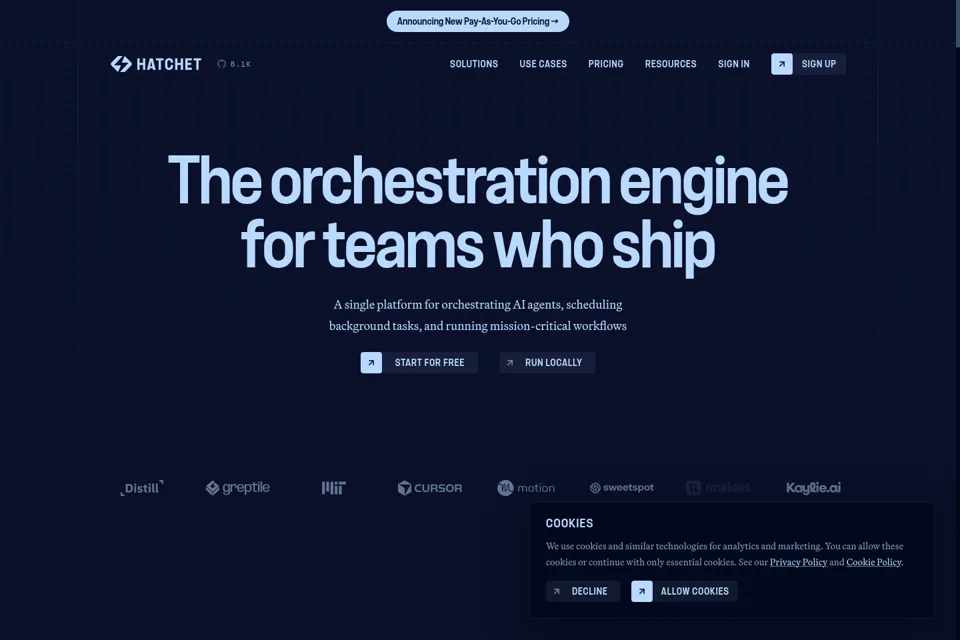 Aperçu de la landing page