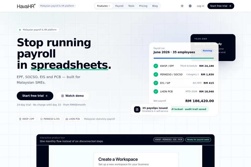 Aperçu de la landing page