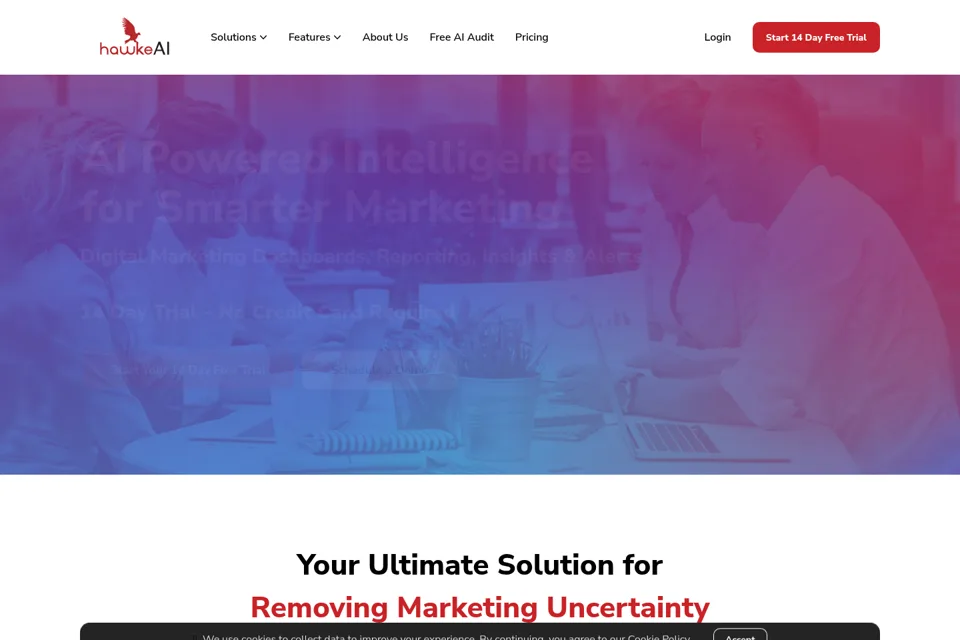 Aperçu de la landing page