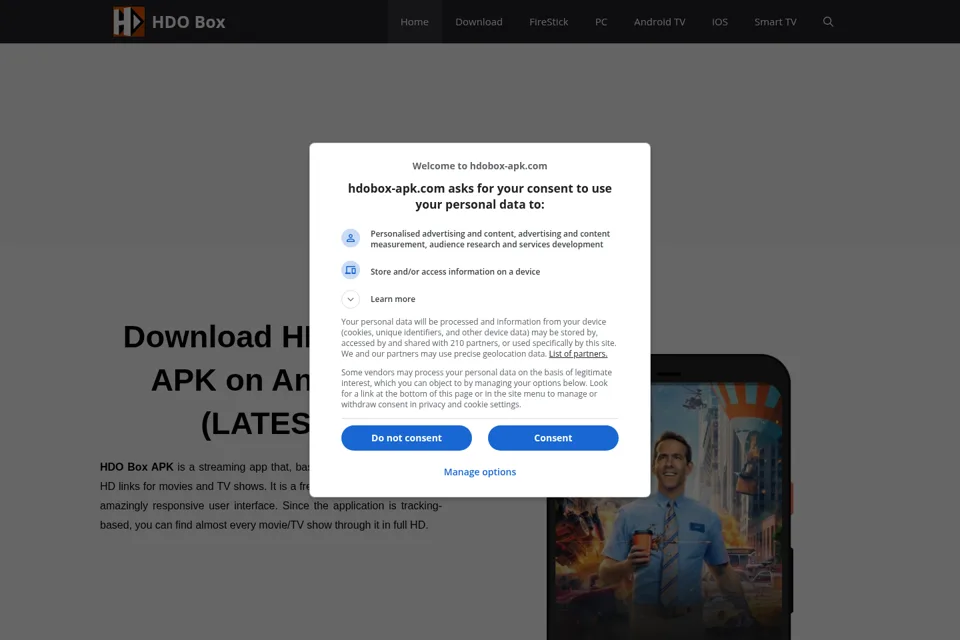 Aperçu de la landing page