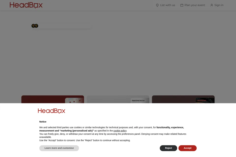 Aperçu de la landing page