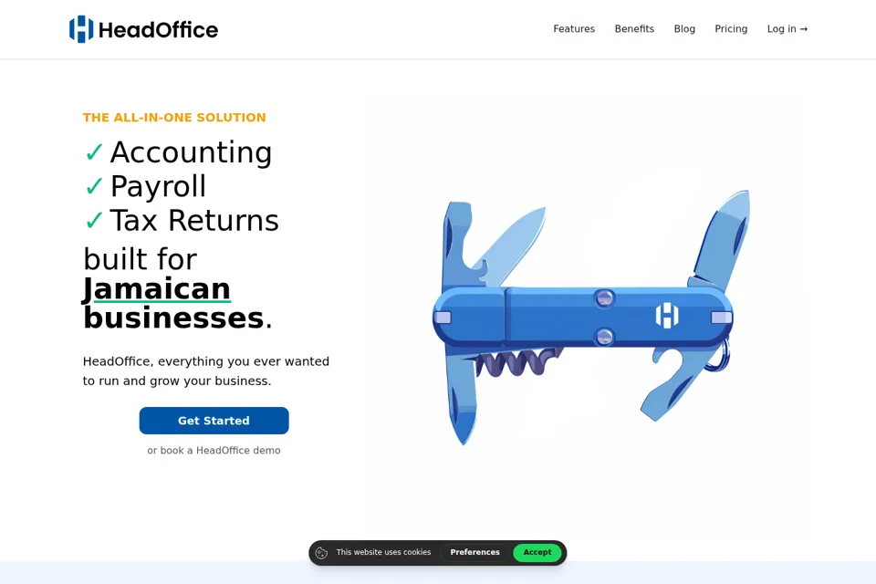 Aperçu de la landing page