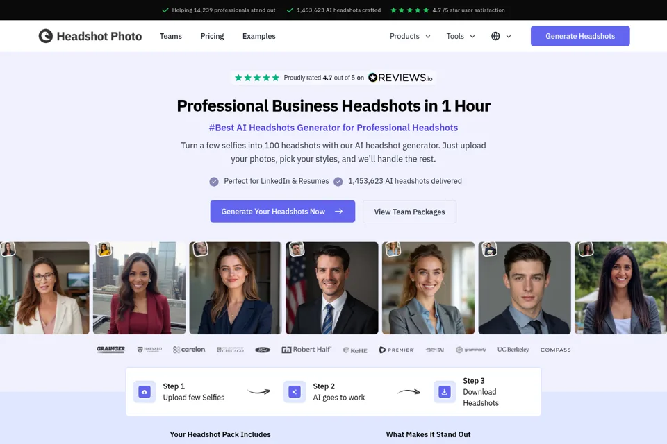 Aperçu de la landing page