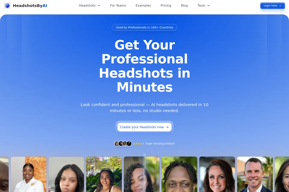 Aperçu de la landing page