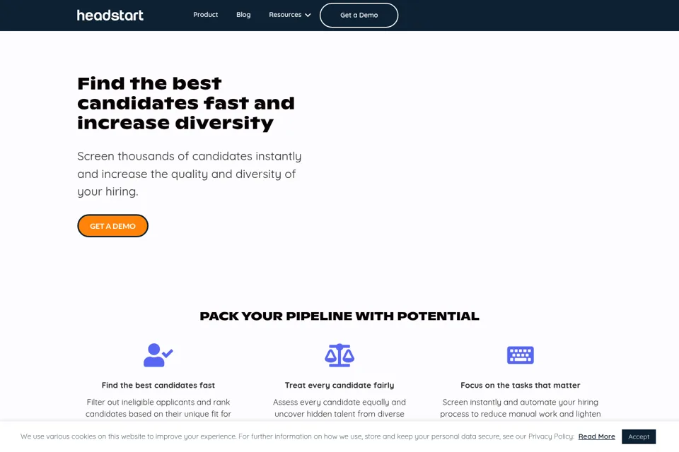 Aperçu de la landing page