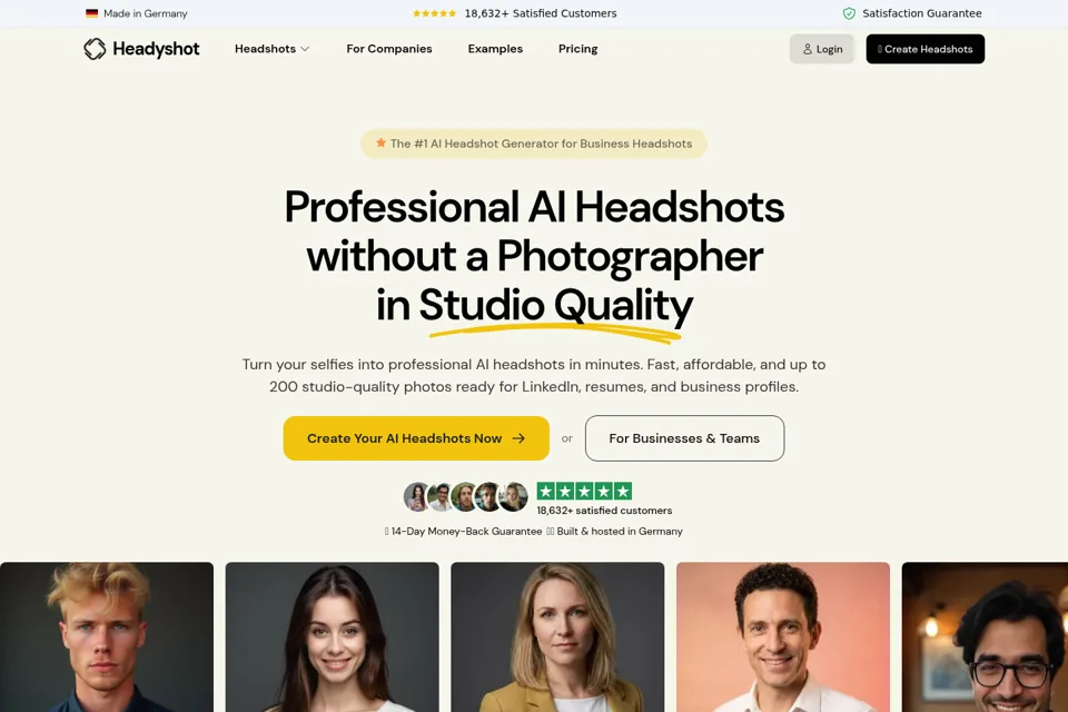 Aperçu de la landing page