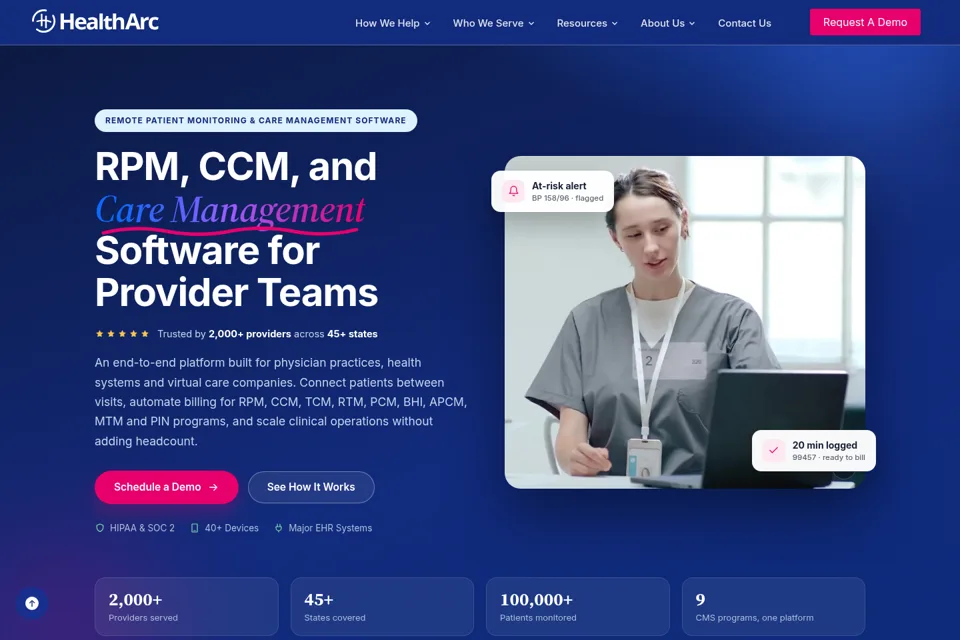 Aperçu de la landing page