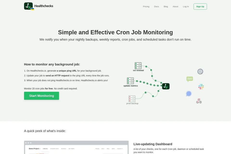 Landing page preview