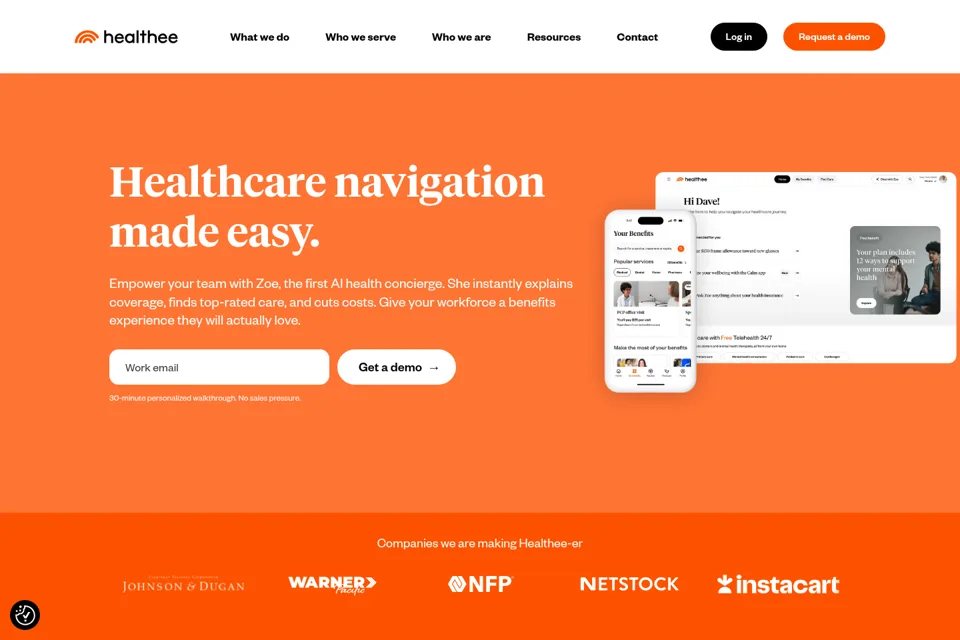 Aperçu de la landing page