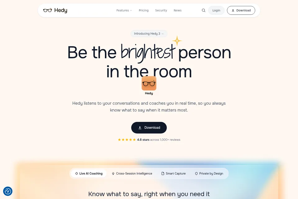 Aperçu de la landing page