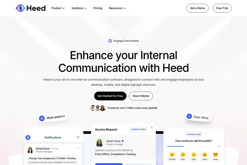 Aperçu de la landing page