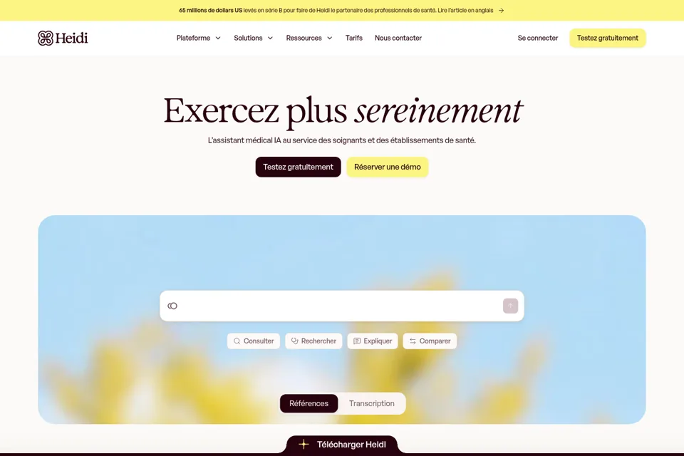 Aperçu de la landing page