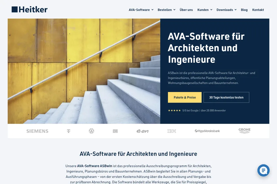 Aperçu de la landing page