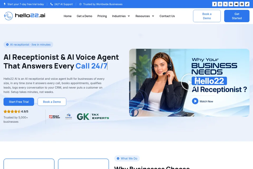 Aperçu de la landing page