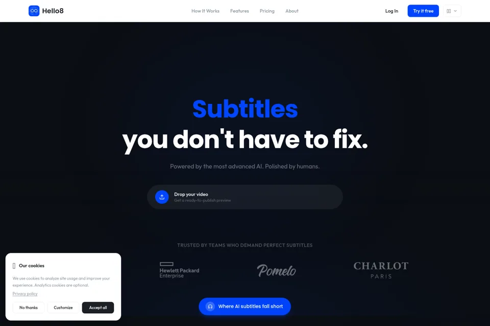 Aperçu de la landing page