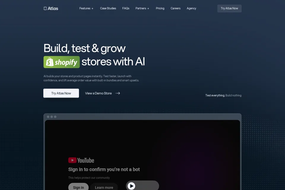 Aperçu de la landing page