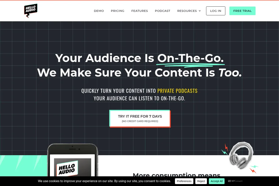 Aperçu de la landing page