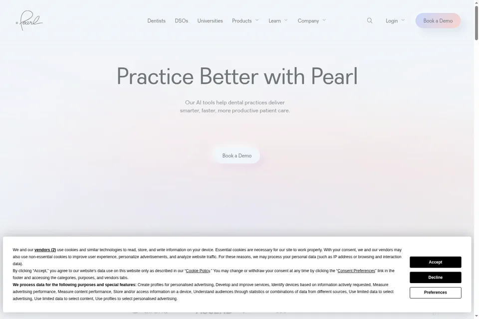 Aperçu de la landing page
