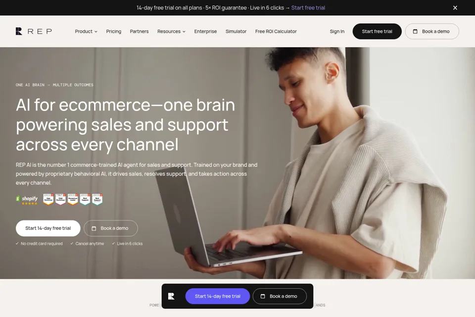 Aperçu de la landing page