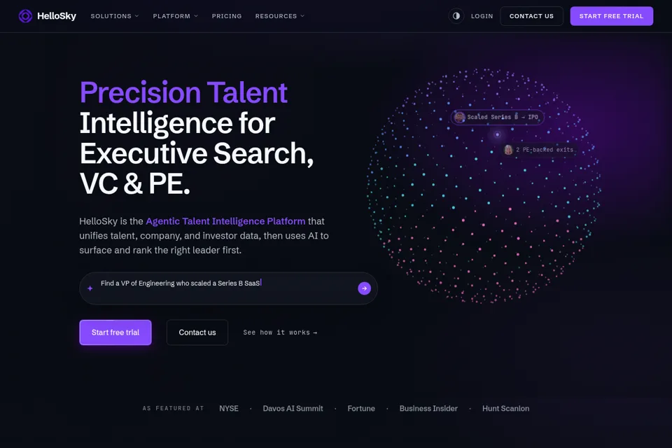 Aperçu de la landing page
