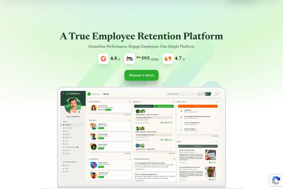 Aperçu de la landing page