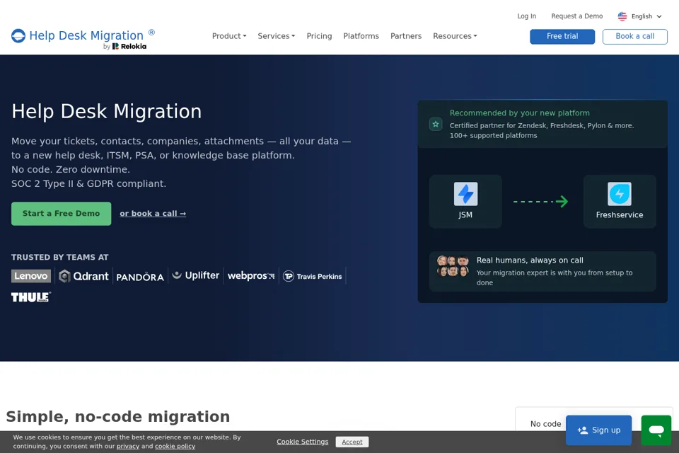 Aperçu de la landing page