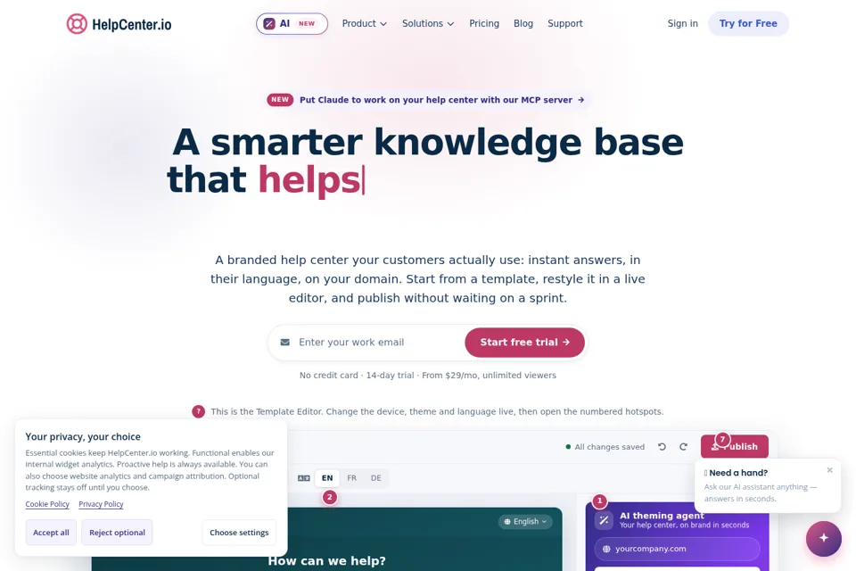 Landing page preview