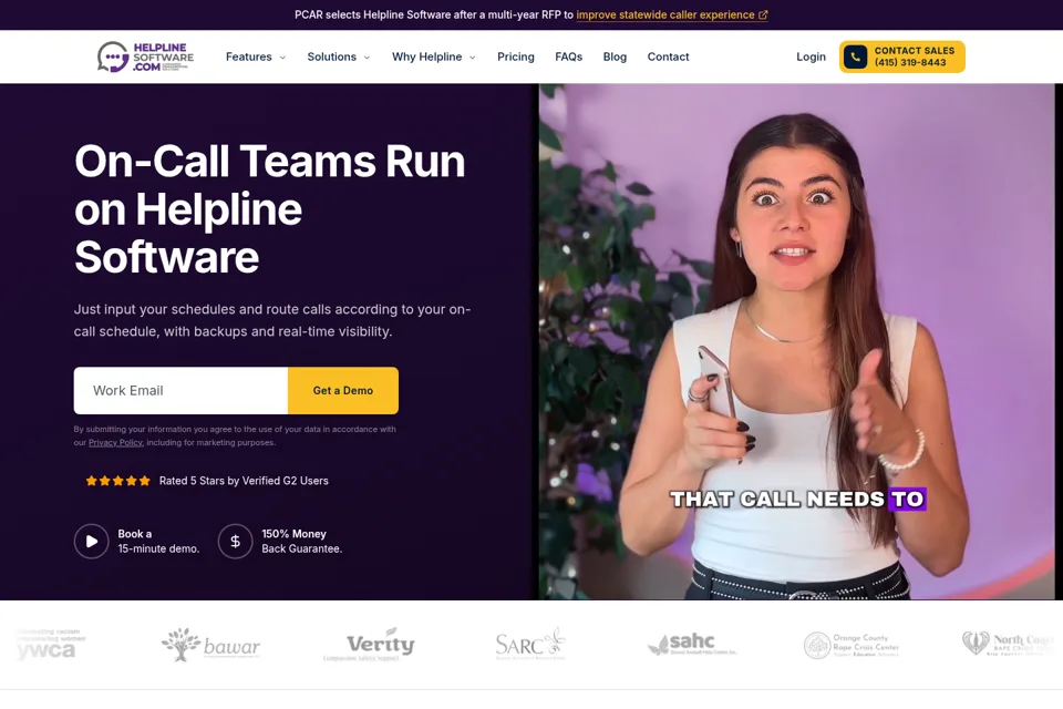 Aperçu de la landing page