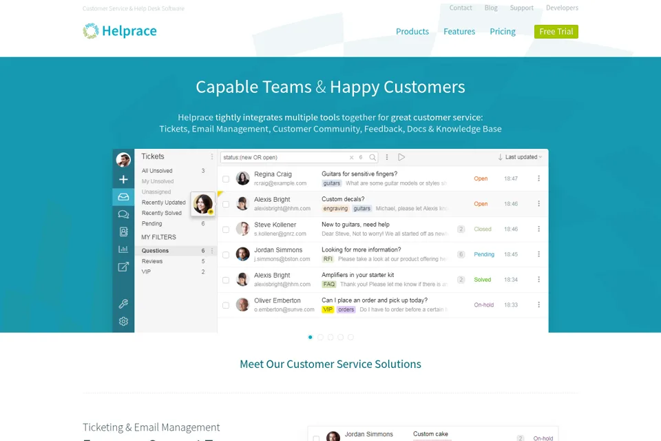 Aperçu de la landing page