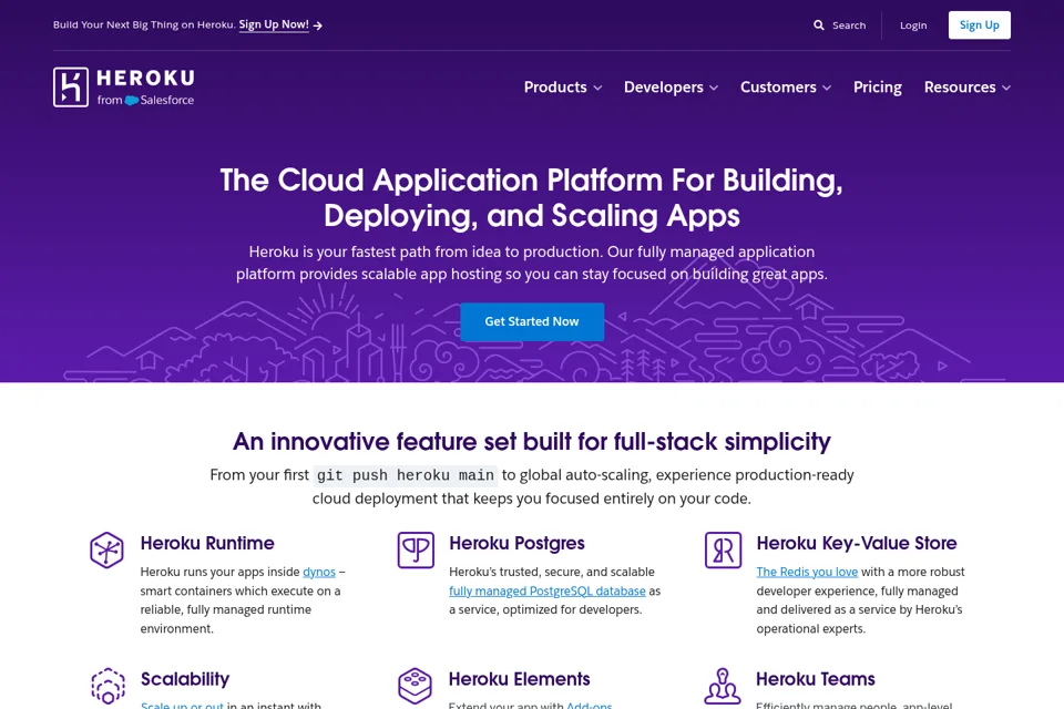 Aperçu de la landing page
