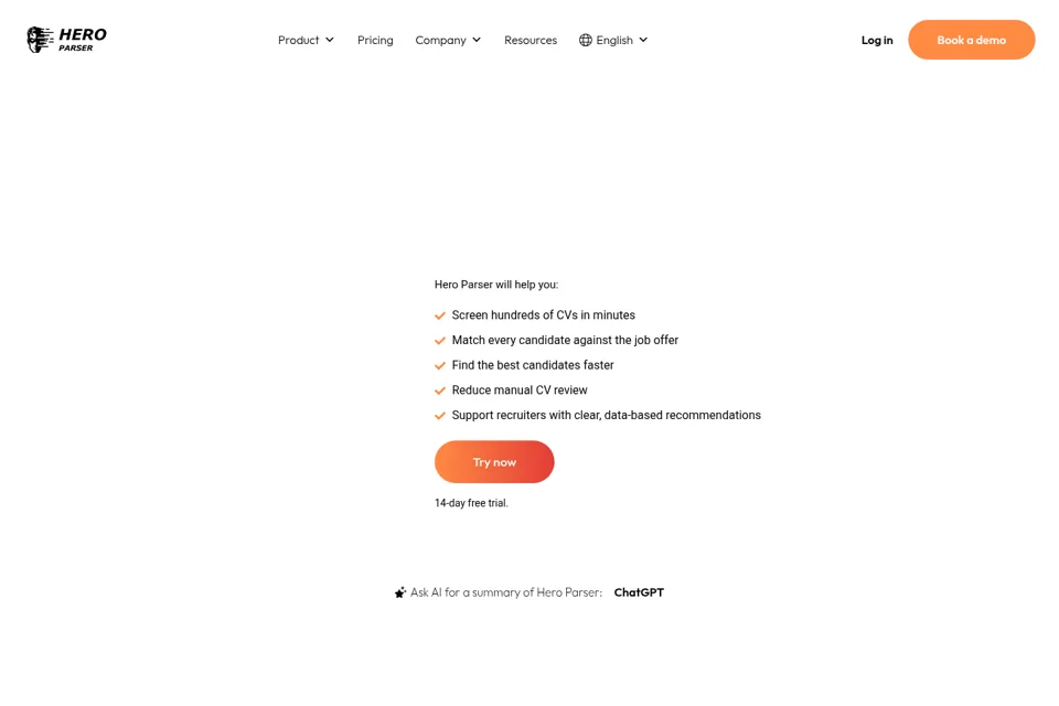 Aperçu de la landing page