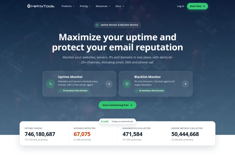 Aperçu de la landing page