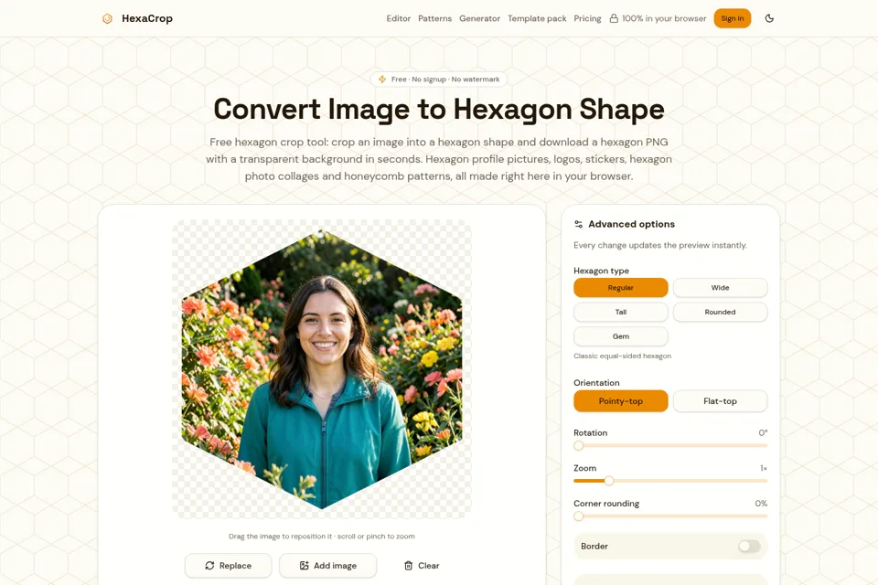 Aperçu de la landing page