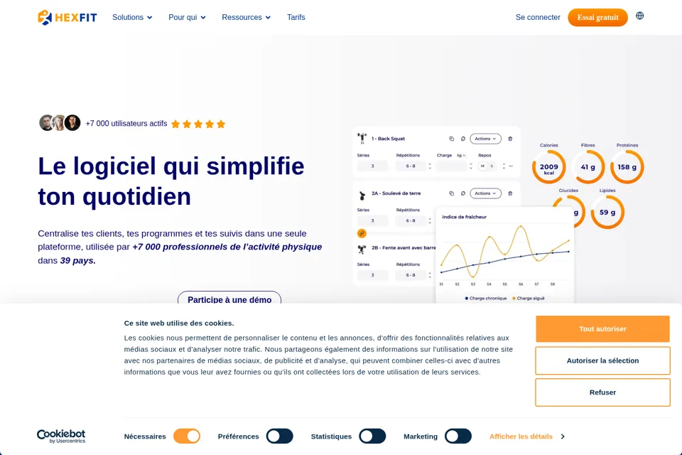 Aperçu de la landing page