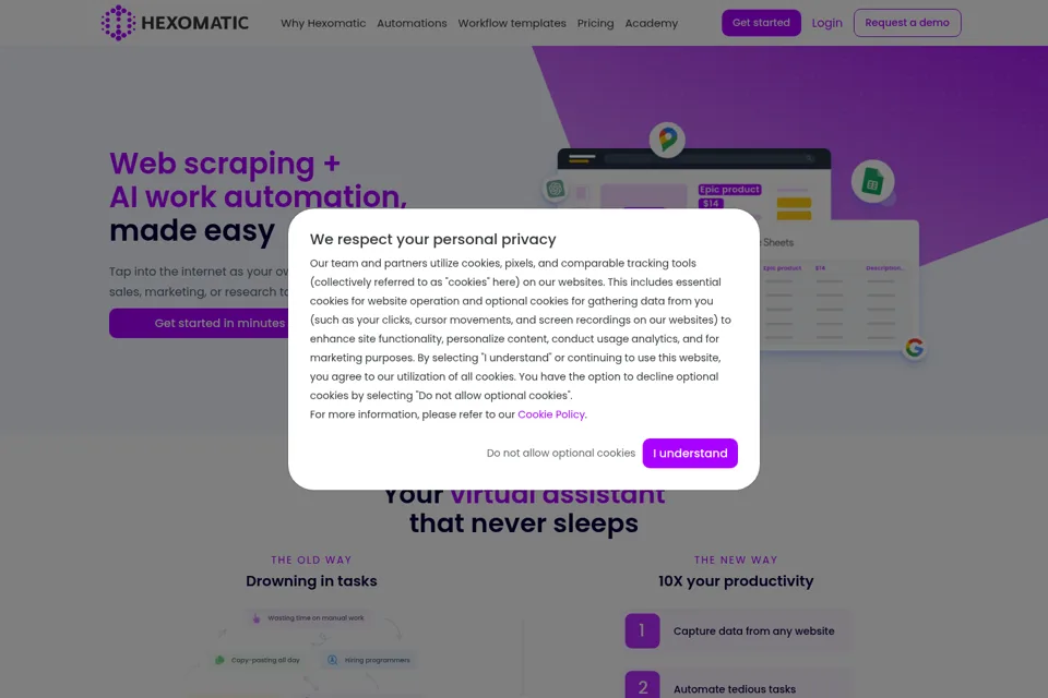 Landing page preview