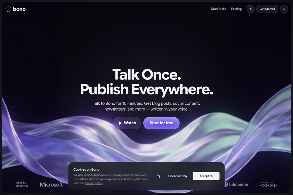Aperçu de la landing page