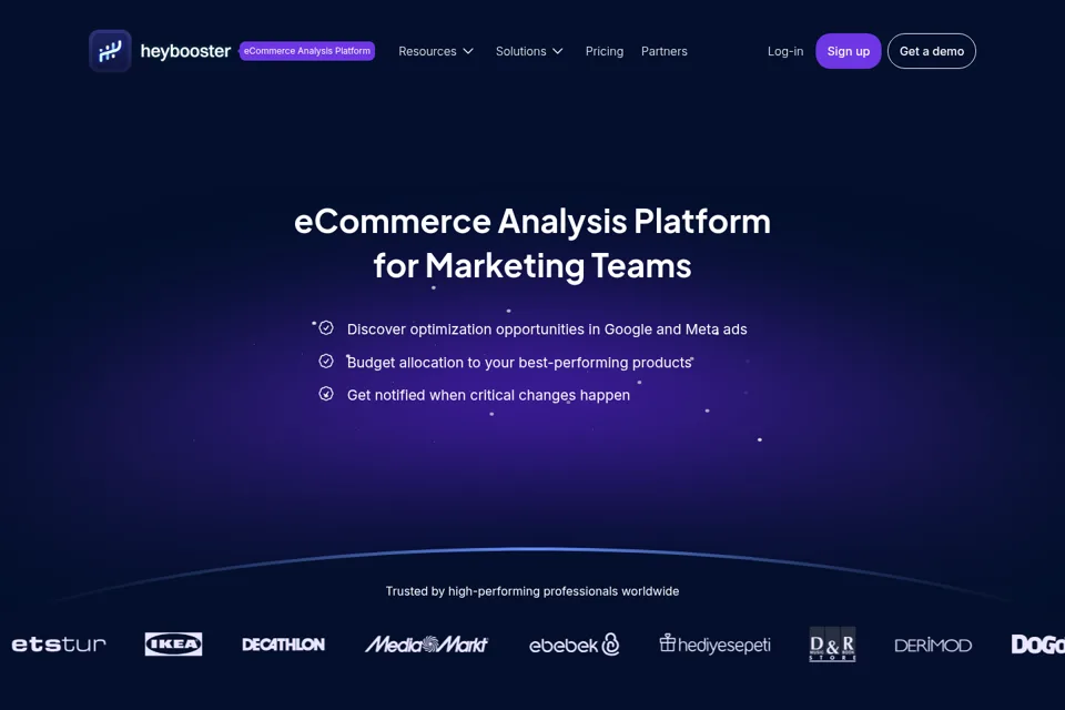 Aperçu de la landing page