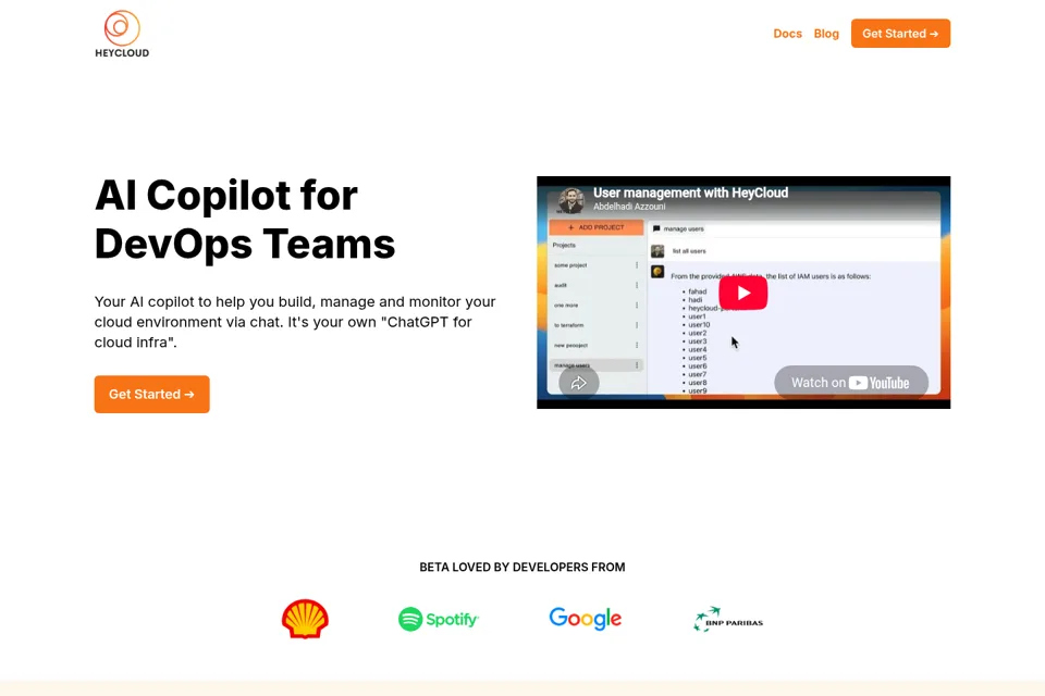 Aperçu de la landing page
