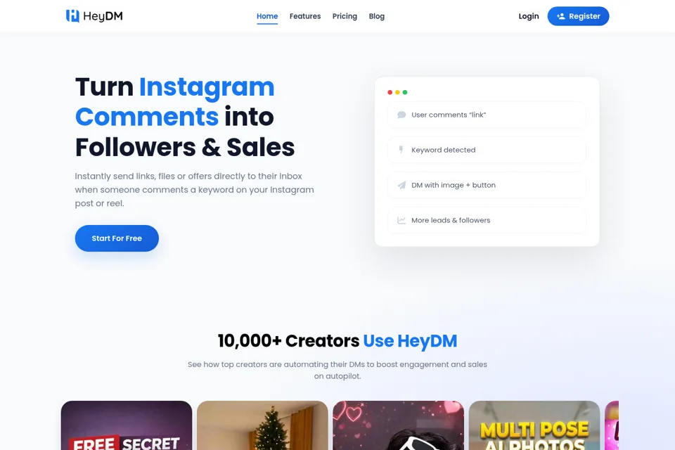 Landing page preview