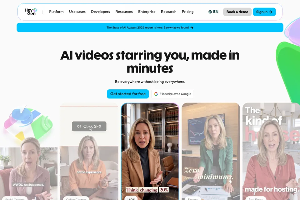 Aperçu de la landing page