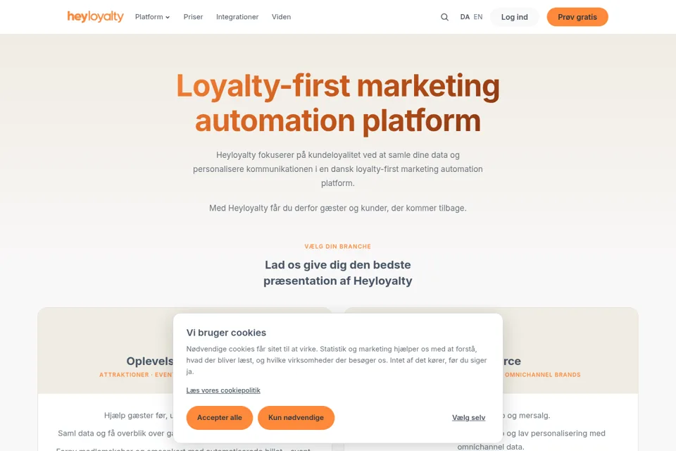 Aperçu de la landing page